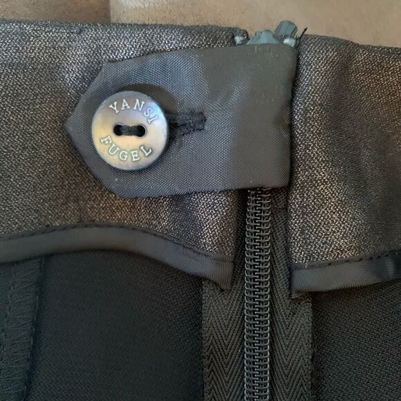 Yansi Fugel Bronze Metallic Wide Leg Dress Pant - Picture 7 of 8